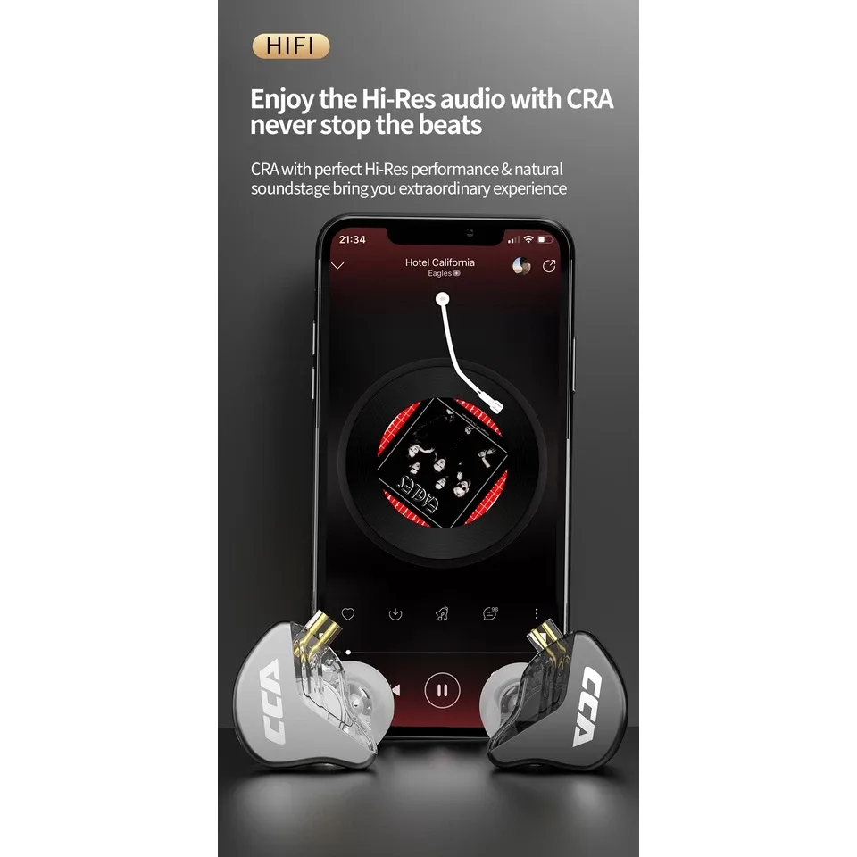 Tai nghe CCA CRA chính hãng - tai nghe nhét tai livestream Crystal