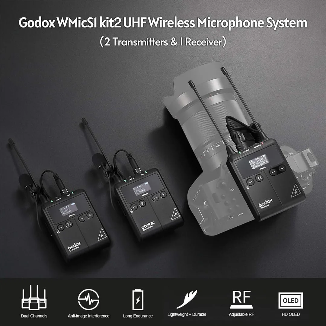 Microphone không dây Godox WMicS1 Kit 2