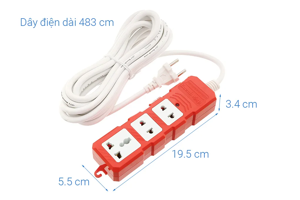 Ổ cắm điện Điện Quang 3 lỗ 5m ĐQ ESKHP 3RW