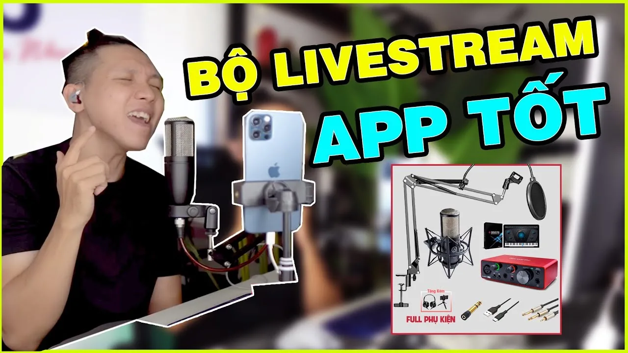 Test bộ livestream App Focusrite Scarlett Solo Gen 3 và Micro thu âm AKG P220 Auto Tune mượt quá