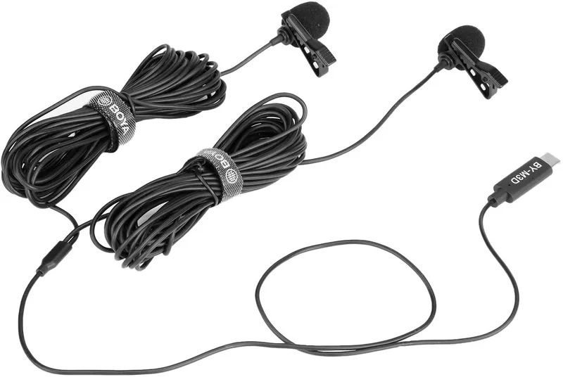 Micro thu âm Boya BY-M3D - Micro thu âm cài áo 2 mic ( Cổng type C )