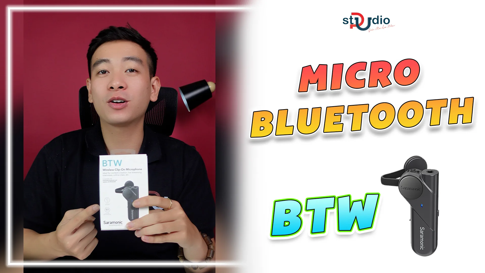 Unbox Micro thu âm Bluetooth Saramonic BTW | Pustudio.vn
