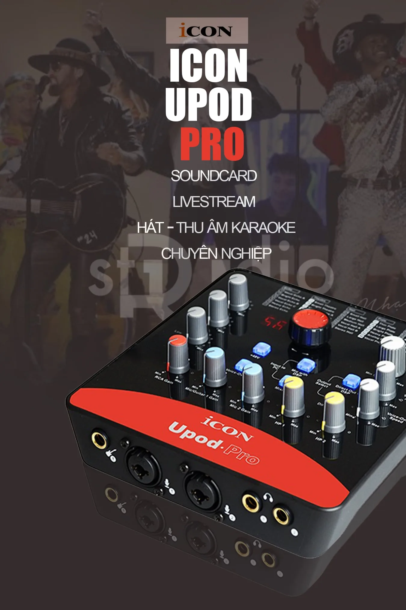 Sound card livestream ICON UPOD PRO, hát thu âm karaoke chuyên nghiệp