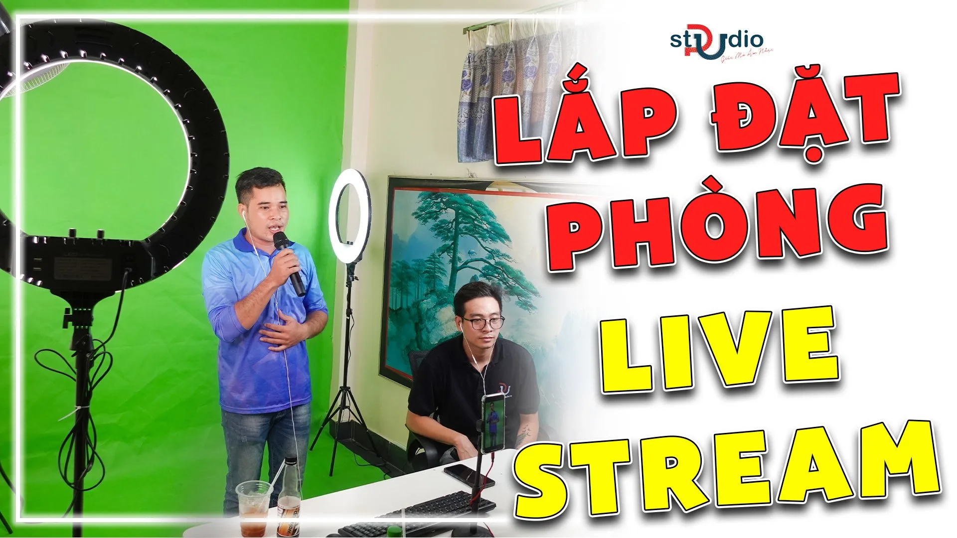 Lắp đặt bộ livestream bán hàng tách phông xanh | Livestream bán hàng mạng xã hội Facebook, Tiktok