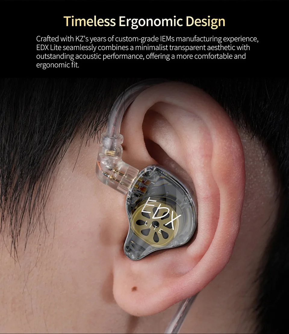 Tai nghe KZ-EDX Lite trong suốt Tai nghe nhét tai livestream ( In ear ) Clear