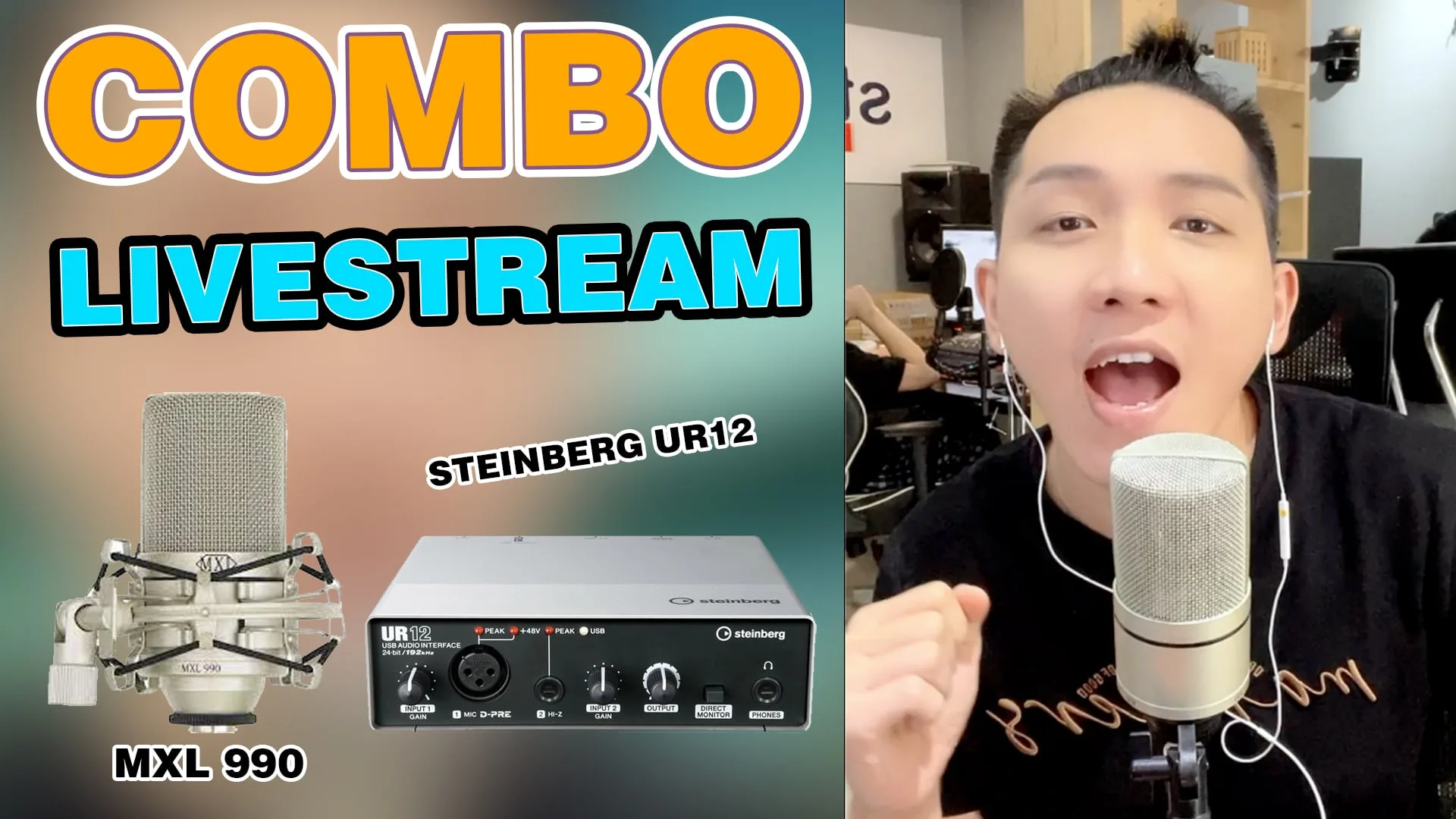 Test Sound card UR12 cùng Micro thu âm MXL 990 chính hãng MỸ Project Hát Live hát live PU 2021 chuẩn