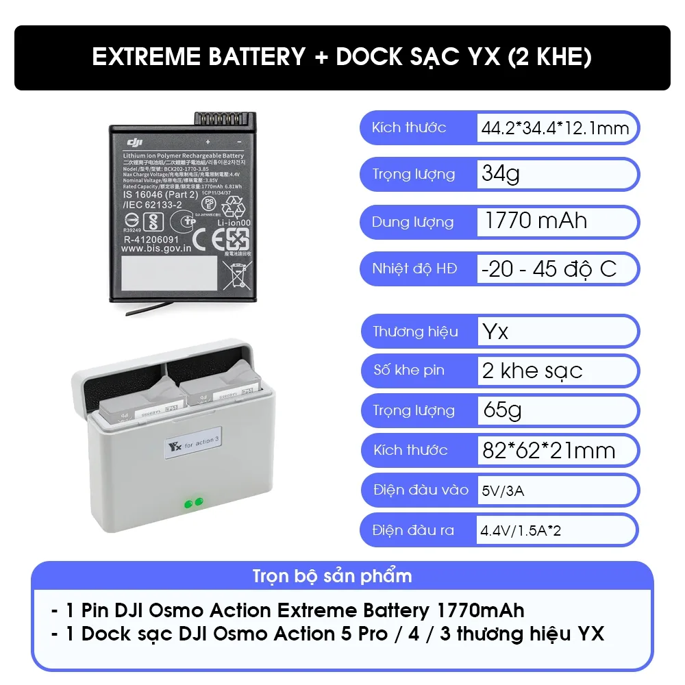 Osmo Action 3 Extreme Battery