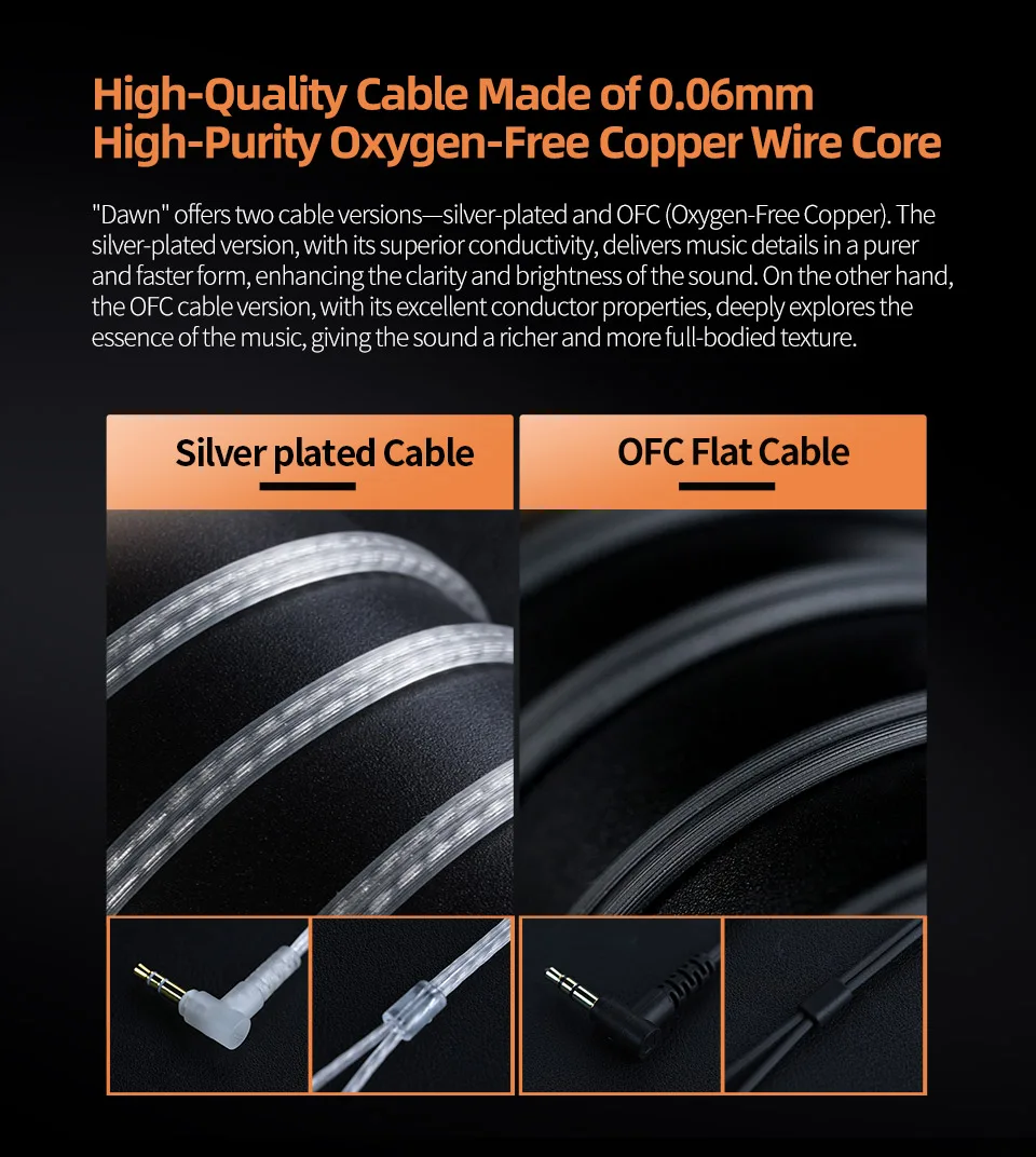 Tai nghe nhét tai In-ear Livestream KZ-DAWN OFC Cable