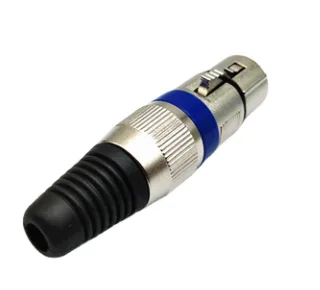 Đầu Canon loại dài – đầu Canon XLR cái, jack âm thanh, đầu nối micro 3 chân, viền xanh kim loại