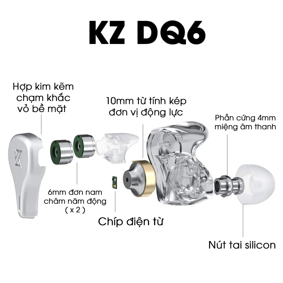 Tai nghe KZ X HBB DQ6S có Micro kèm Tai nghe nhét tai