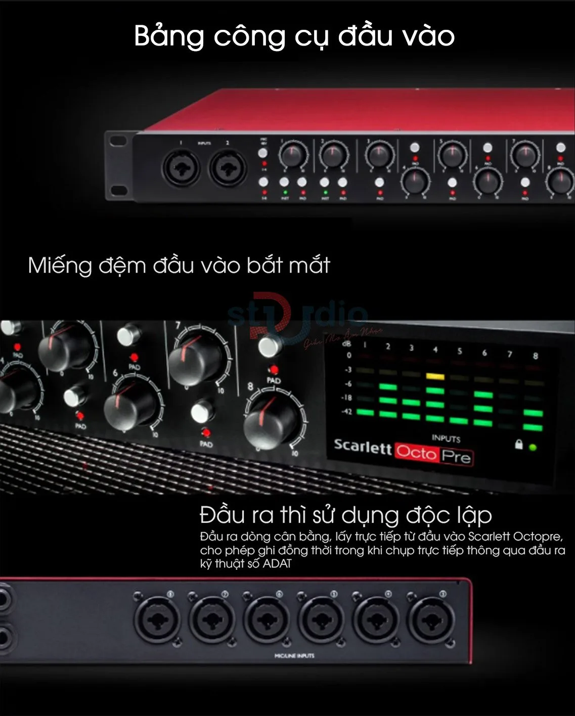 Focusrite Scarlett OctoPre Mic Preamp - Tiền Khuếch Đại