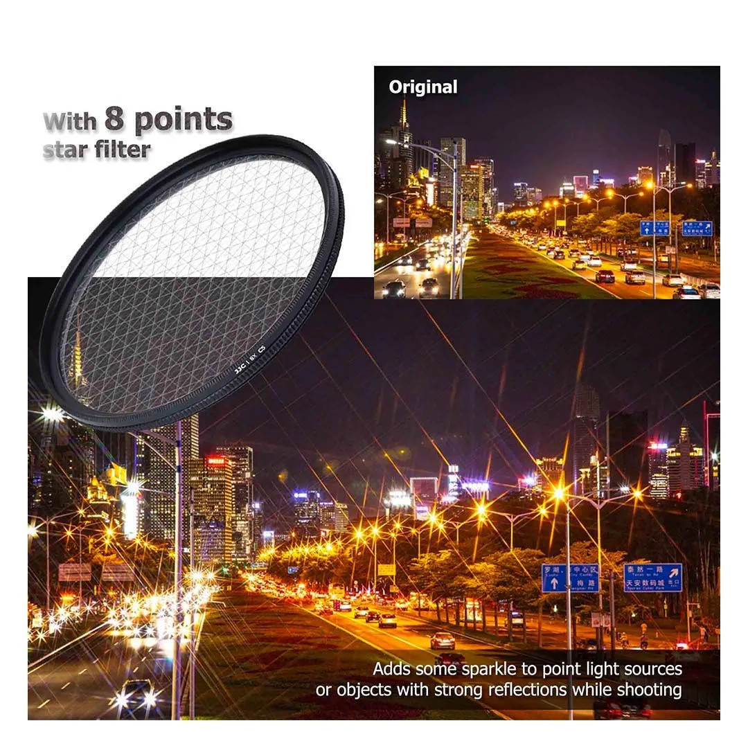 Bộ Lọc Ngôi Sao 8 Điểm 55MM, Kính Lọc Filter cho Lens