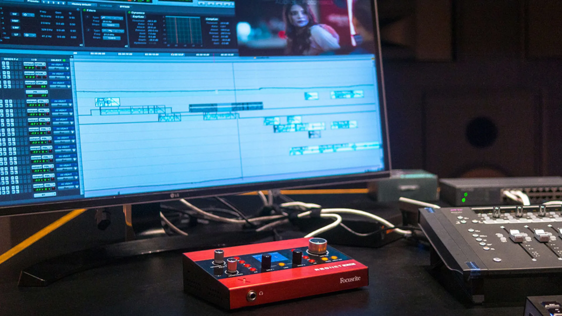 focusrite-rednet-x2p-2x2-dante-audio-interface-with-red-evolution-mic-preamps