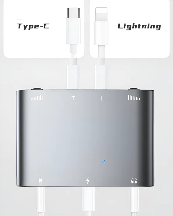 Box livestream 2 chiều Stereo PK (Type C và Lightning) Dây livestream Stereo 2 chiều