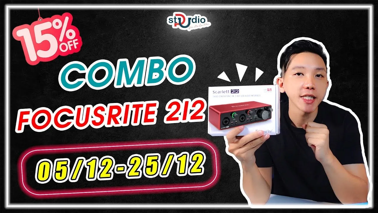 Bộ thu âm chuyên nghiệp tại nhà Focusrite 2i2 G3 Micro thu âm AKG P420 / Khuyến mãi 15%