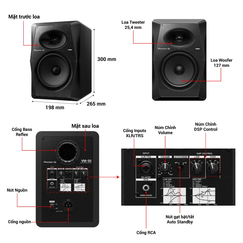 Cặp loa kiểm âm PIONEER VM-50