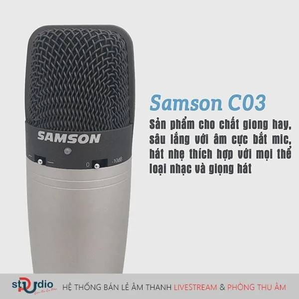 Micro thu âm Samson C03 - Micro thu âm cho phòng thu