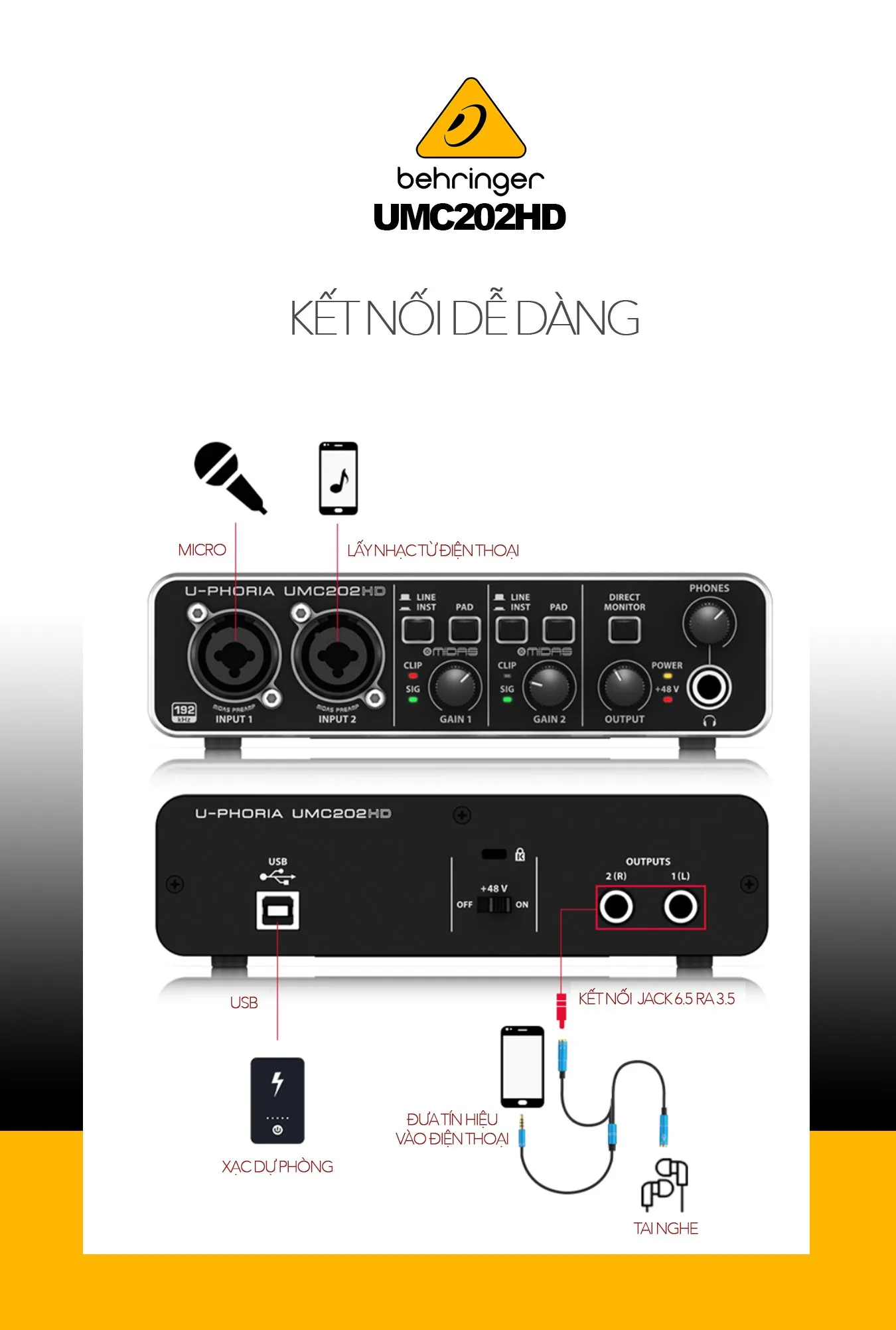 Sound card Behringer UMC202HD - Sound card thu âm