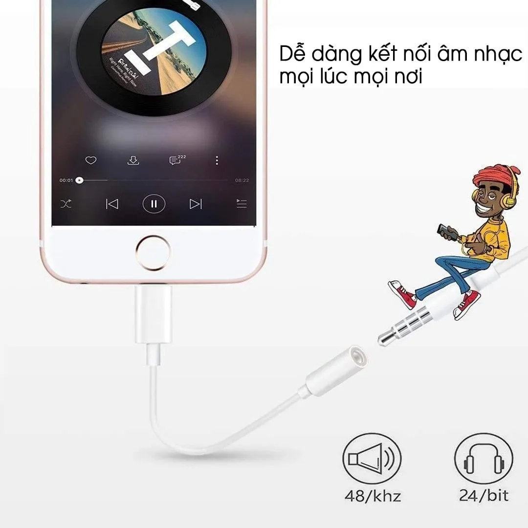 Cáp chuyển đổi Lightning to 3.5mm chính hãng giá tốt