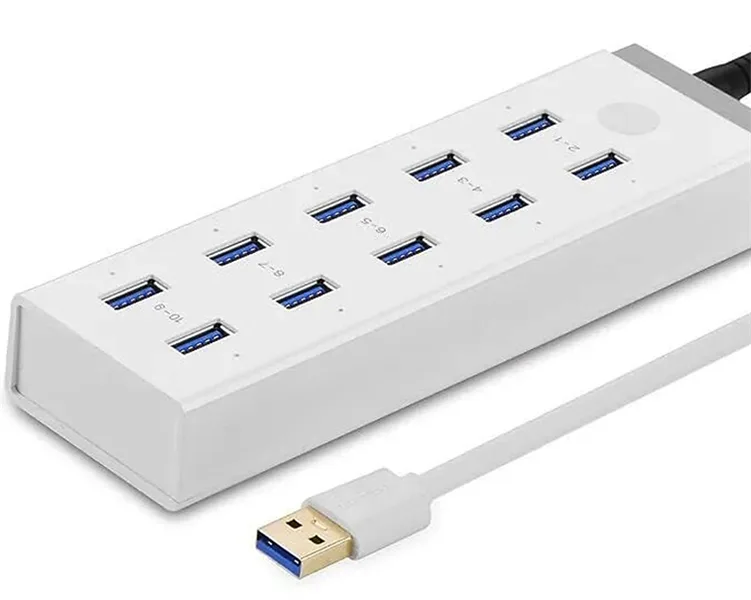 Bộ chia USB 3.0 ra 10 cổng Ugreen chính hãng (Có Adapter )