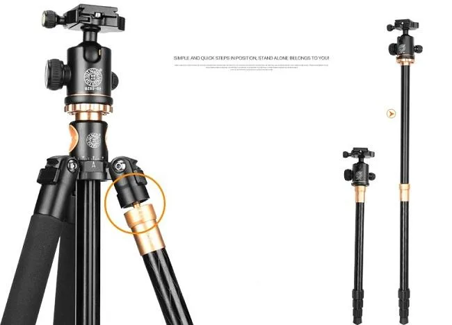 Chân máy ảnh Tripod Beike Q999H bản trục đứng vuông góc