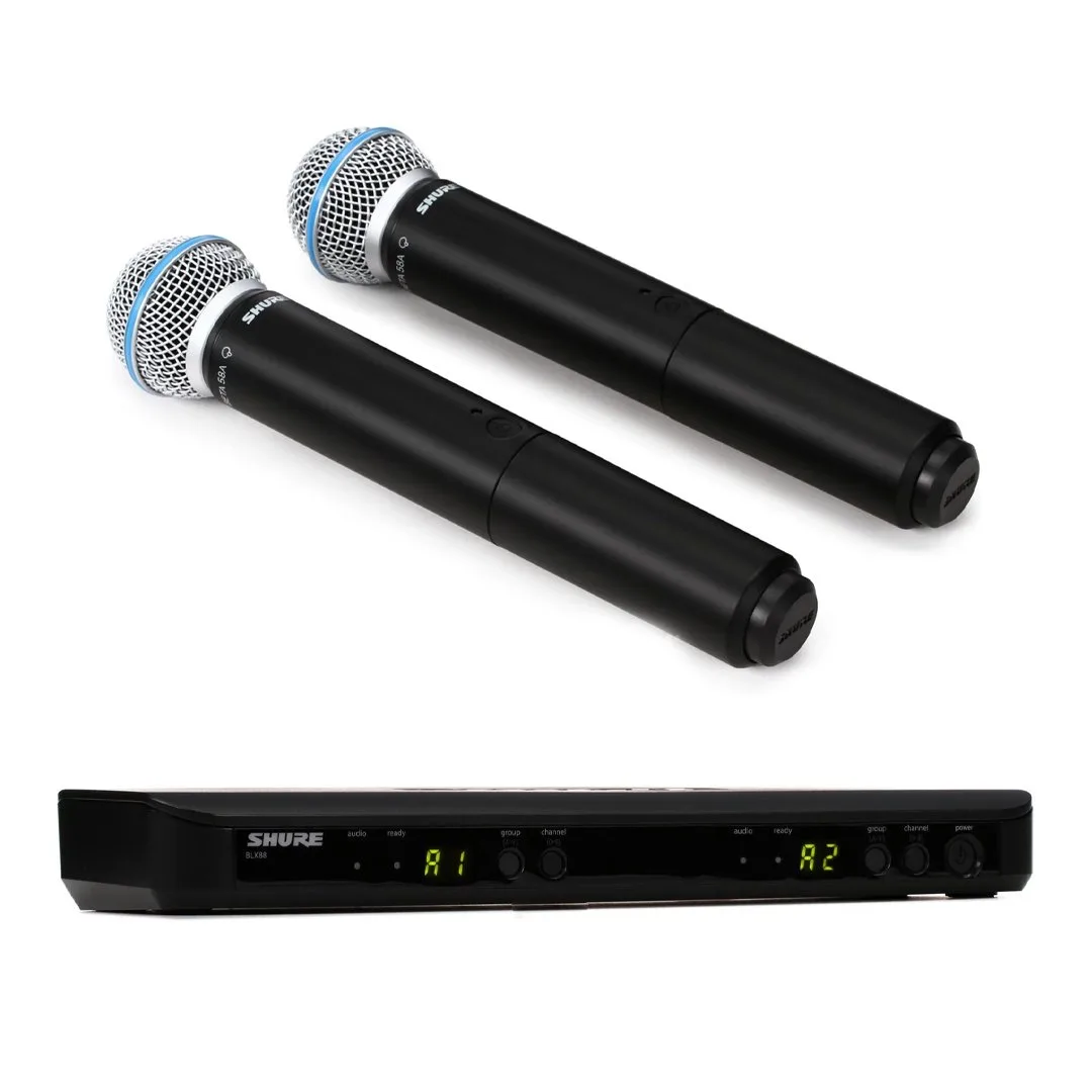 Bộ thu và phát kèm micro không dây Shure BLX288A/BETA58A - Micro không dây cầm tay (2mic)
