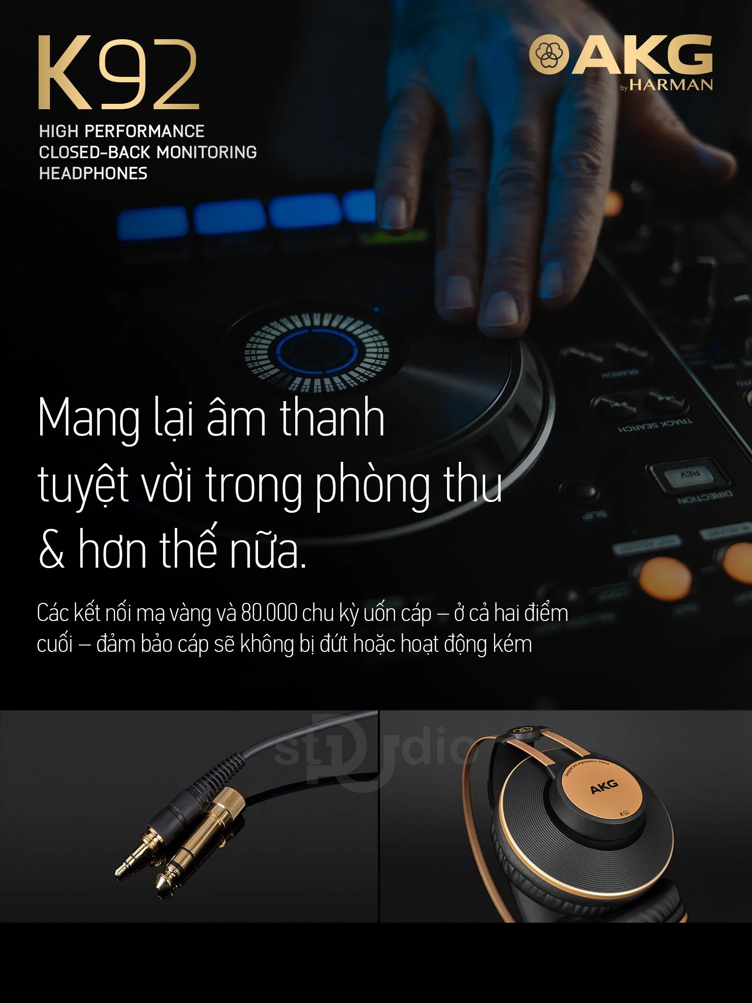 Tai nghe kiểm âm AKG K92, Headphone Studio