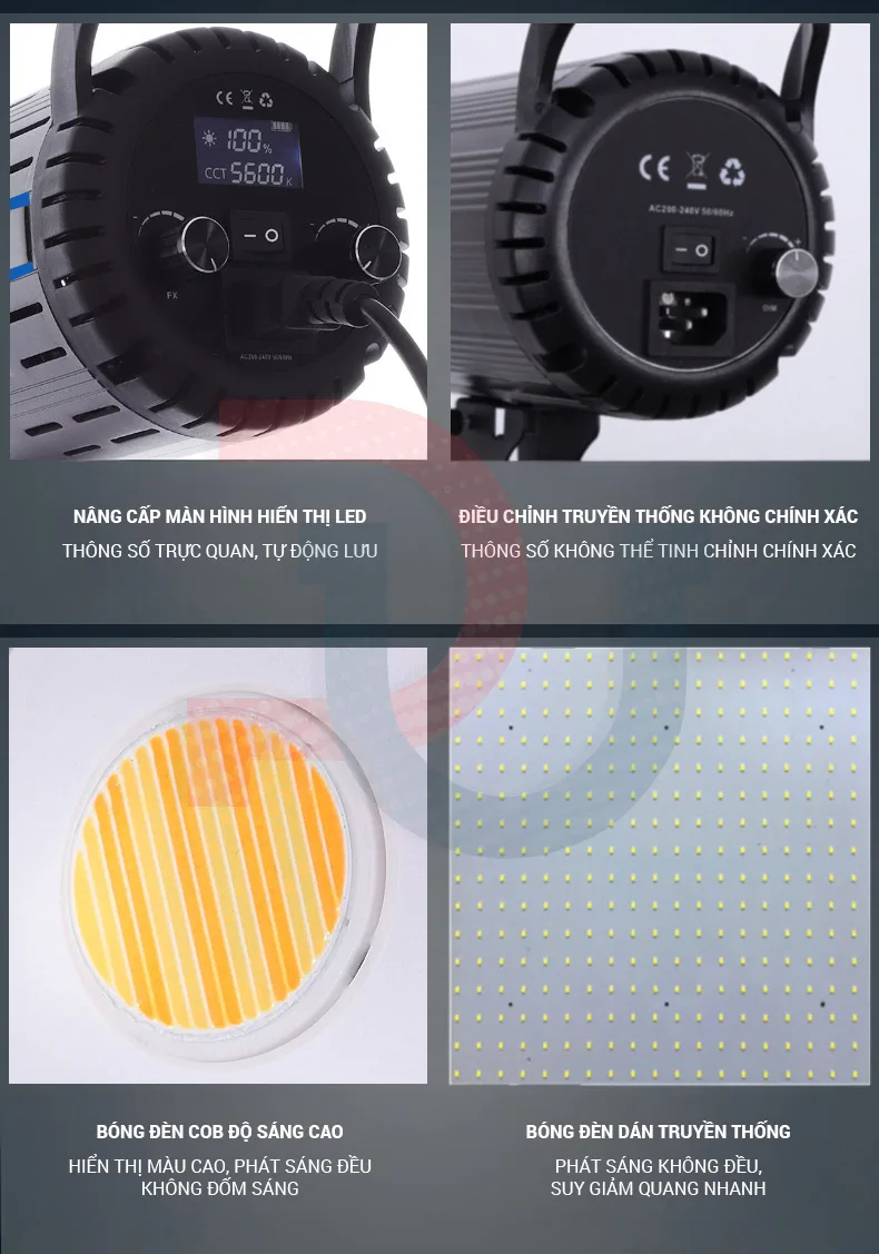 Combo Đèn Led Shitak ET300S kèm softbox 90cm và chân đèn