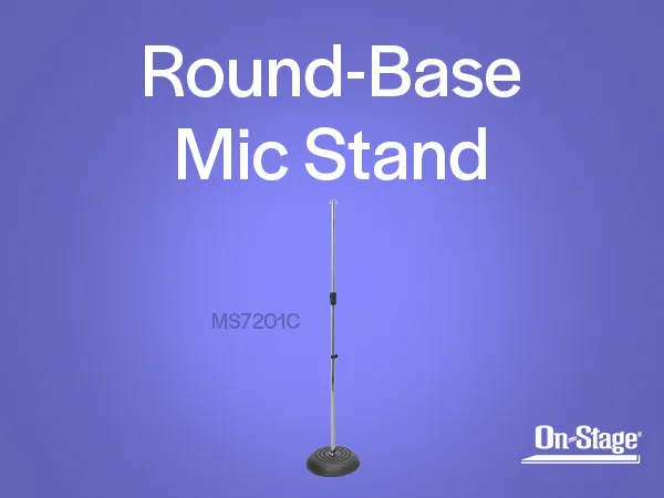 Chân đứng Micro thu âm On-Stage MS7201C Round Base Mic Stand (Chrome)