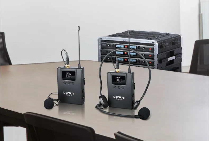 Bộ micro cài đầu cài áo không dây Takstar UHF kênh kép TS-8807PP