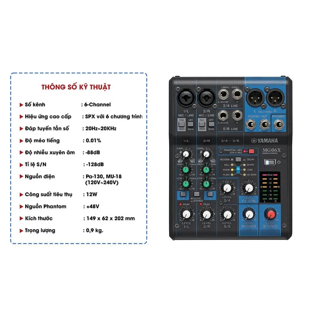 Mixer Yamaha MG06X - Bàn trộn âm thanh all in one