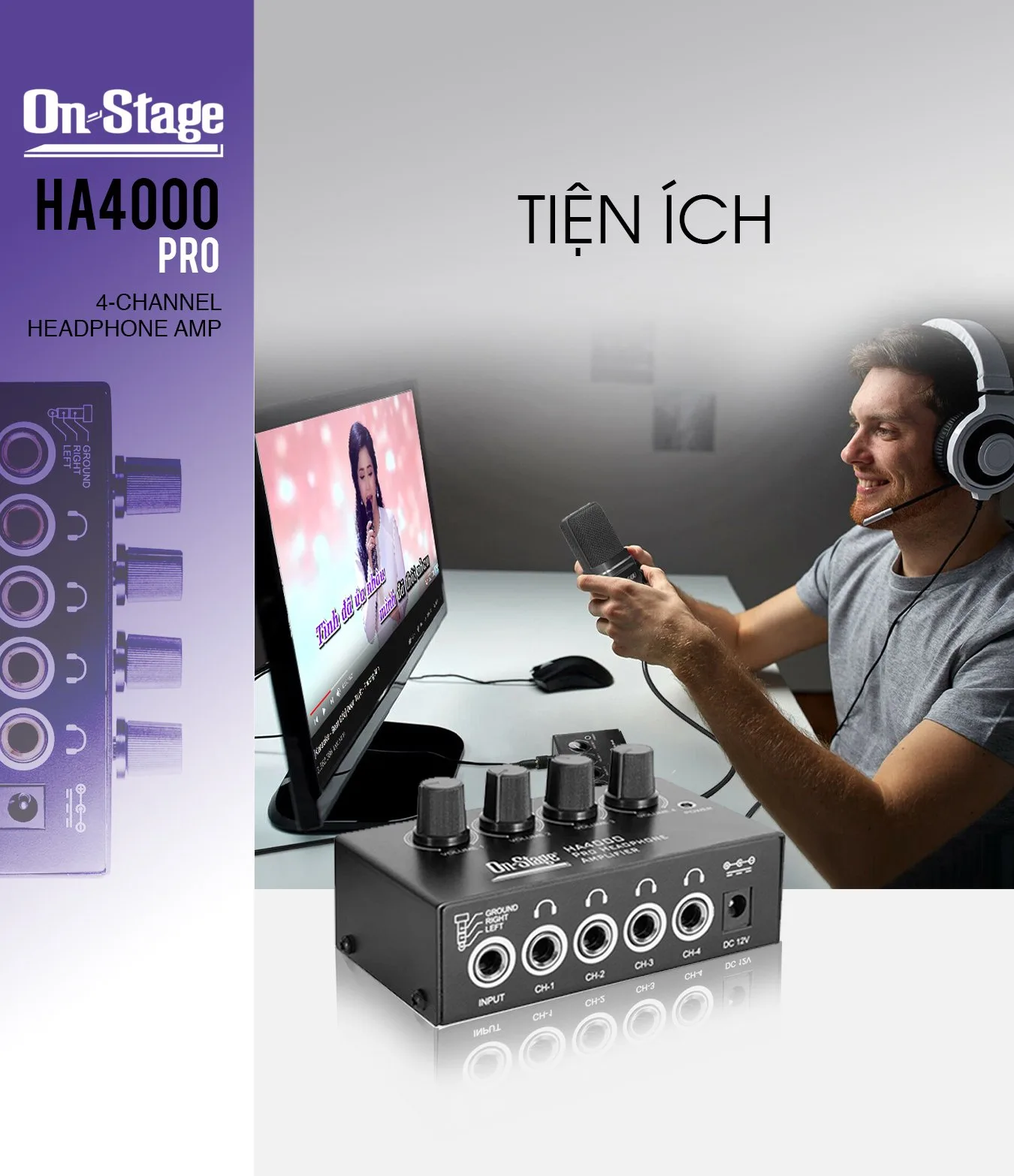 Thiết bị chia tai nghe Milenium HA4 - Channel Headphone Amp