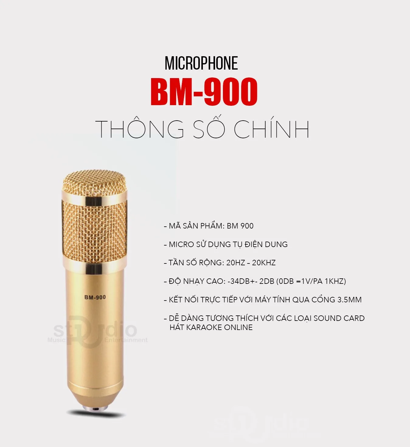Micro thu âm BM900 Woaichang - Micro thu âm
