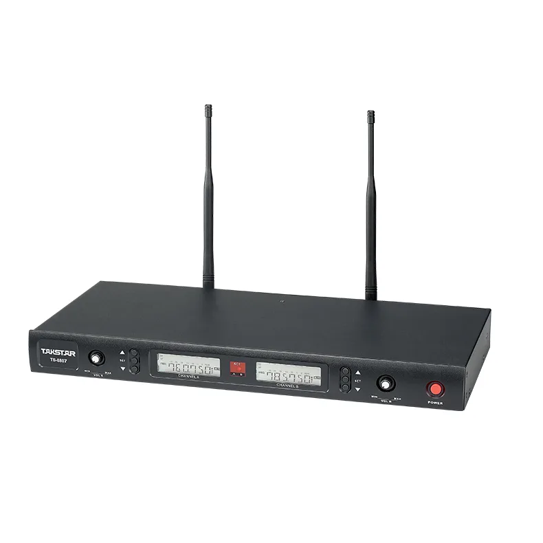 Bộ micro cài đầu cài áo không dây Takstar UHF kênh kép TS-8807PP