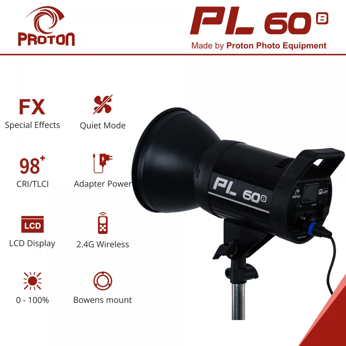 Đèn Led Proton PL60Bi 2800K-5600K - Đèn LED Studio