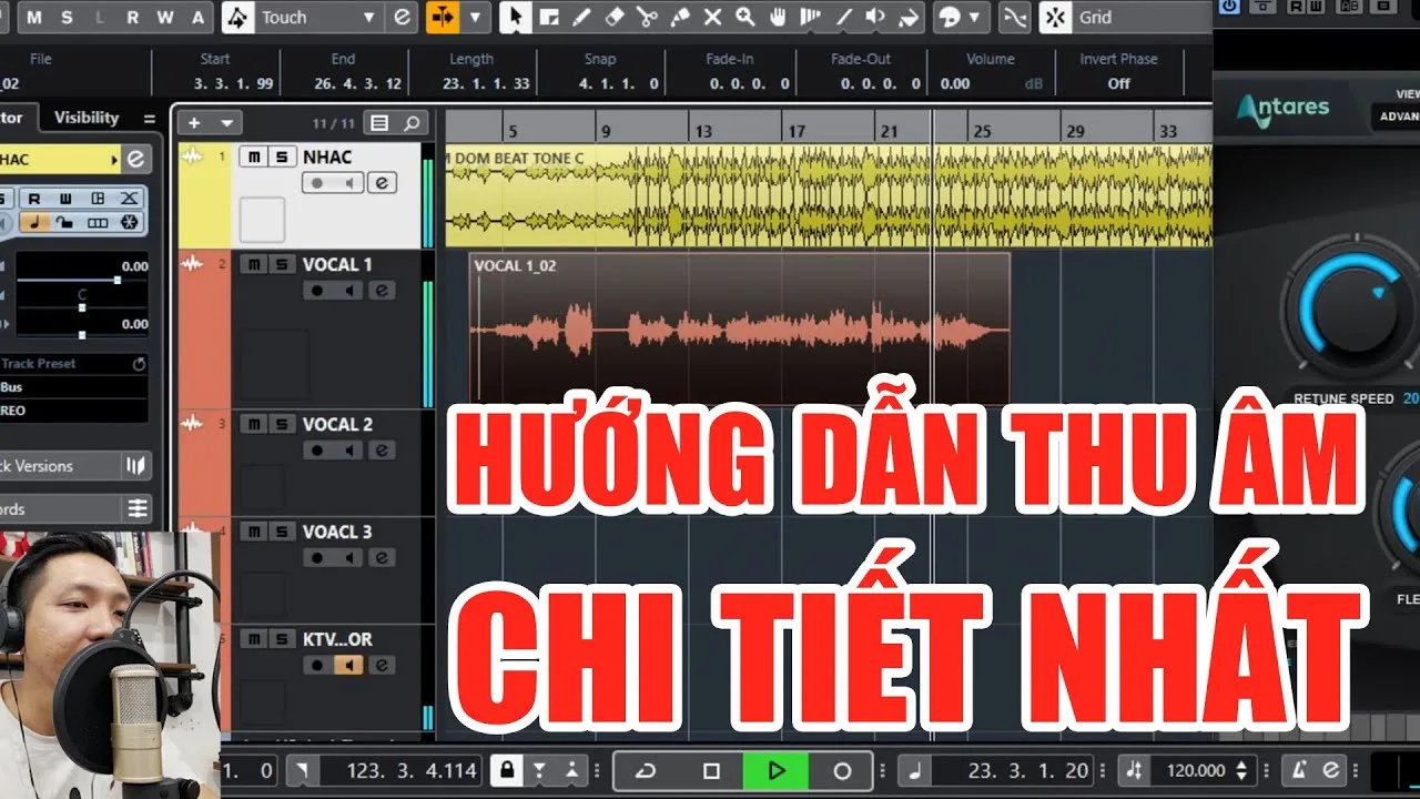 Hướng dẫn thu âm chi tiết trên Project Hát Live 10 - Auto Tune Pro và bộ thu âm Focusrite Takstar K200