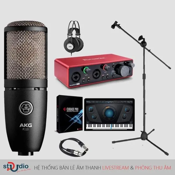 Bộ thu âm Focusrite Scarlett 2i2 3rd Micro thu âm AKG P220