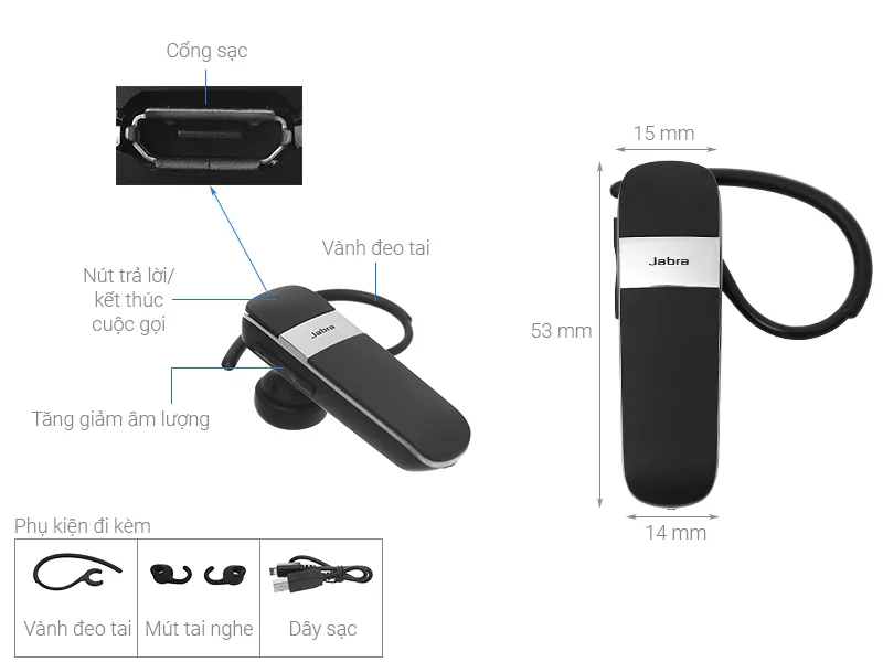 Tai Nghe Đàm Thoại Jabra Talk 15 - Tai Nghe Bluetooth