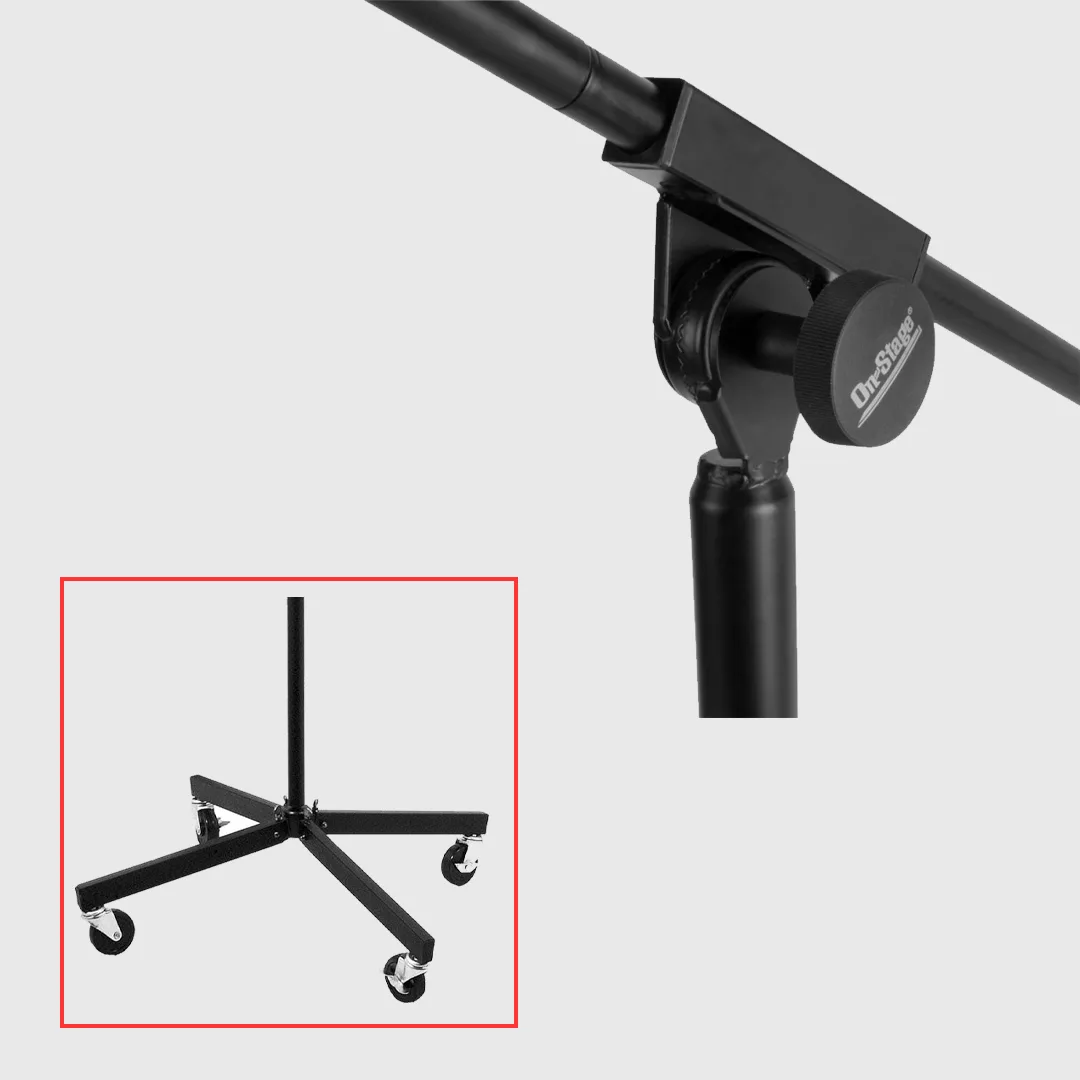 Chân Microphone ON-STAGE SB96+ STUDIO BOOM WITH 7 MINI BOOM EXTENSION AND CASTERS