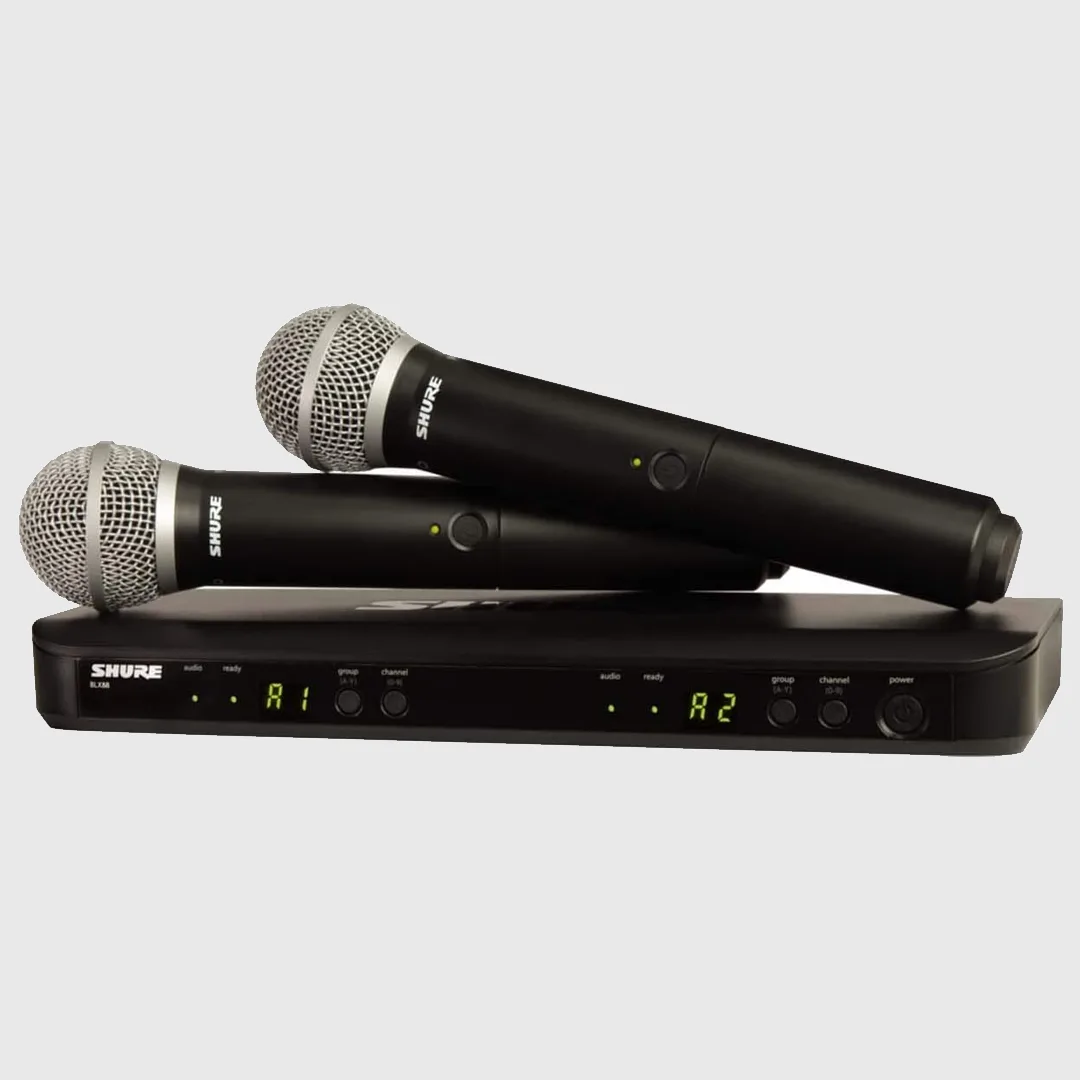 Bộ thu và phát kèm micro không dây Shure BLX288A/SM58 , Micro không dây cầm tay (2mic)