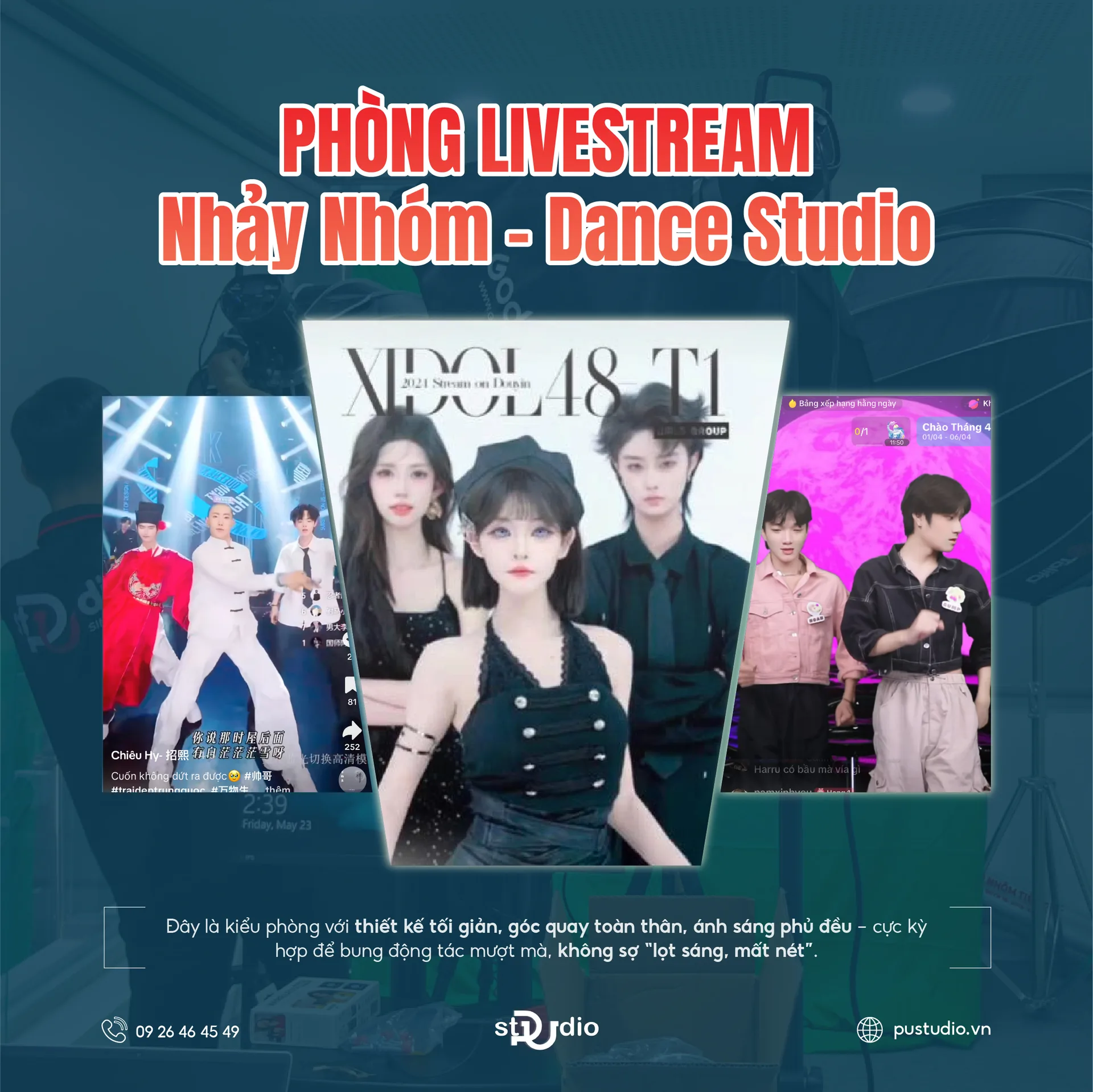 Phòng livestream nhảy nhóm PU Studio