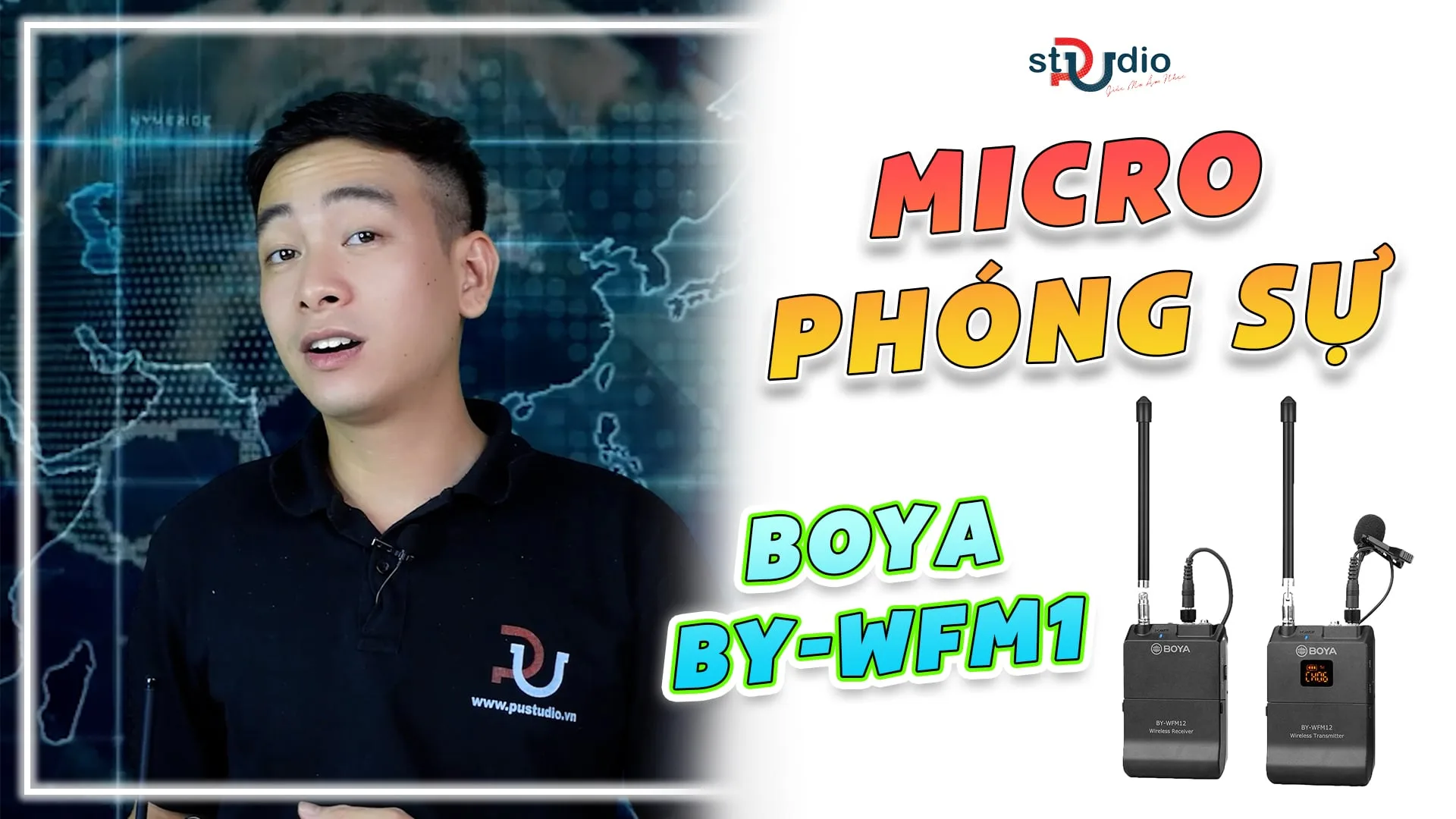 Micro chuyên thu phóng sự vlog Boya BY-WFM12 | Pustudio.vn