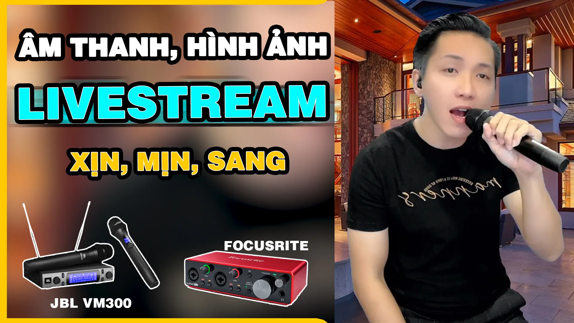 Setup âm thanh - hình ảnh Livestream mượt mà mịn màng Với Focusrite 2i2 Gen 3 Micro JBL VM300