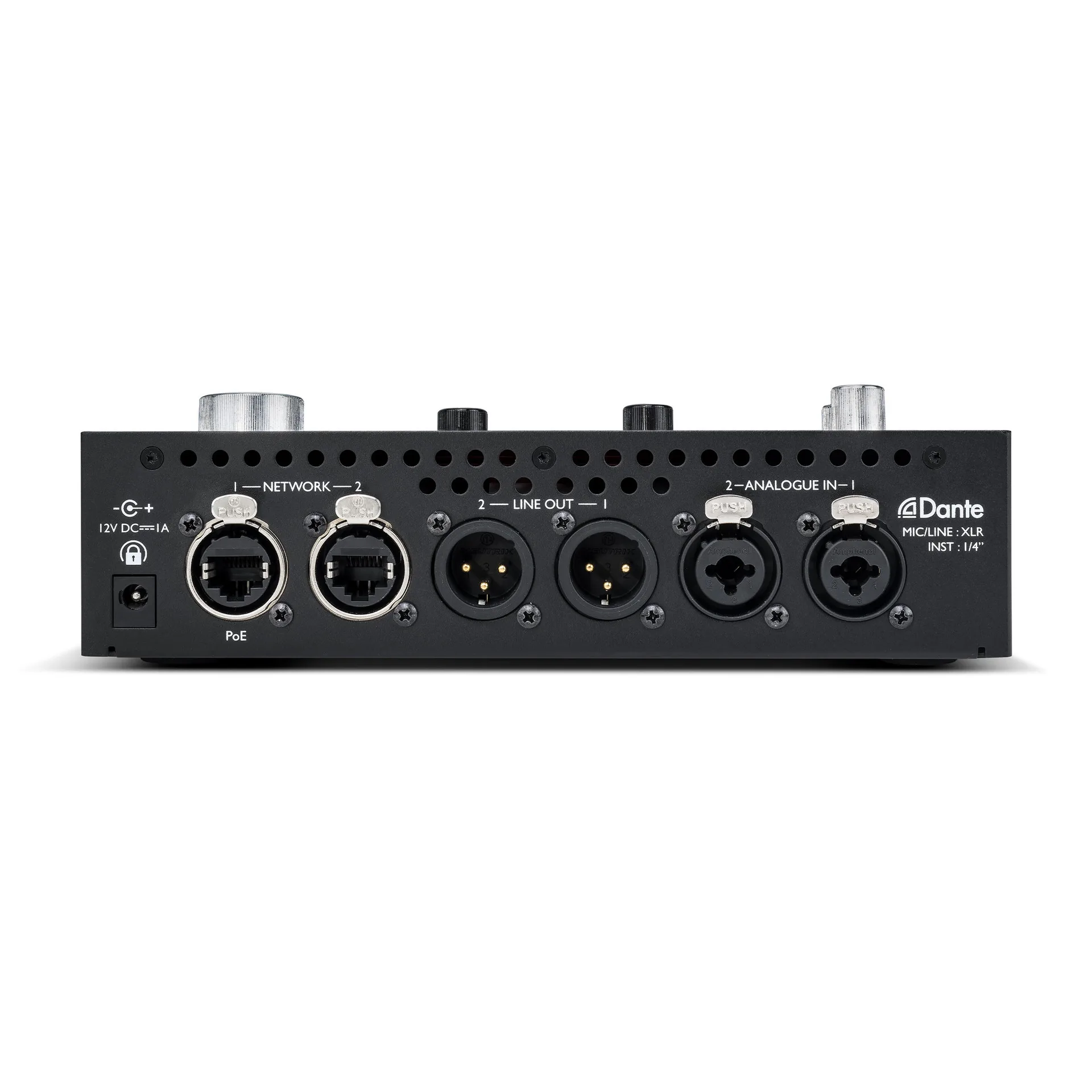 focusrite-rednet-x2p-2x2-dante-audio-interface-with-red-evolution-mic-preamps
