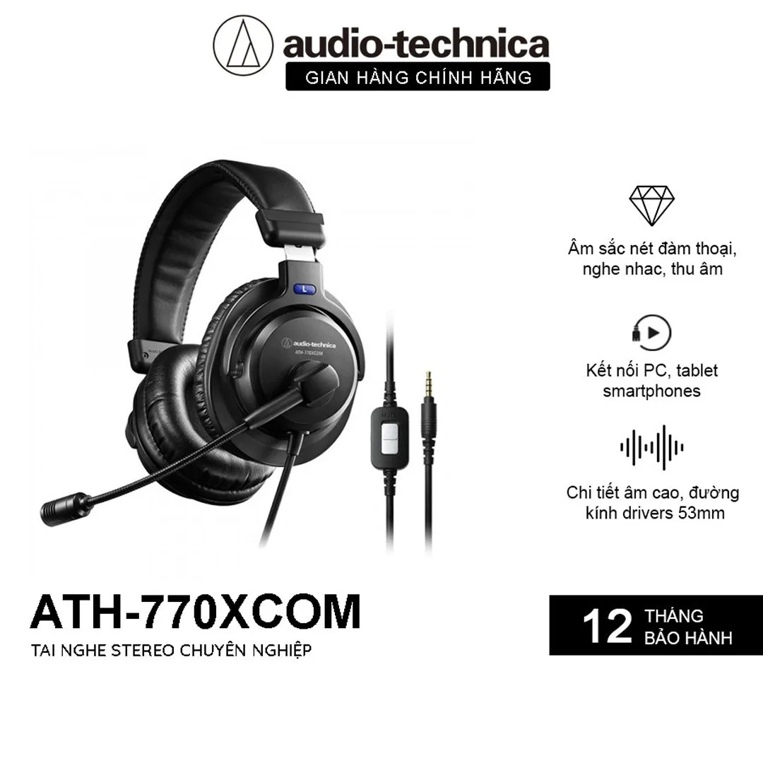 Tai nghe Gaming Stereo Audio-Technica ATH-770XCOM - Tai nghe có Mic