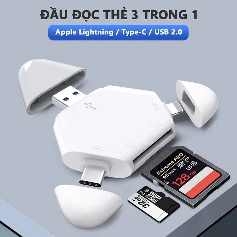 Đầu đọc thẻ tam giác 3 trong 1