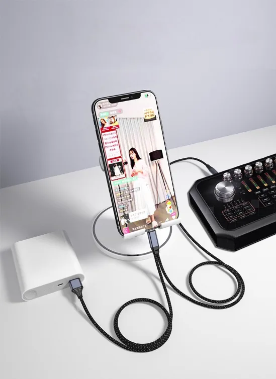 Dây cáp OTG T25 phụ kiện cho Box Livestream Stereo từ Type-C ra Lighning (Iphone 10-14)