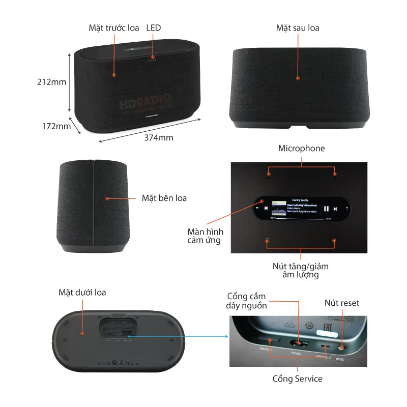 Loa Bluetooth tích hợp trợ lý ảo HARMAN KARDON CITATION 500