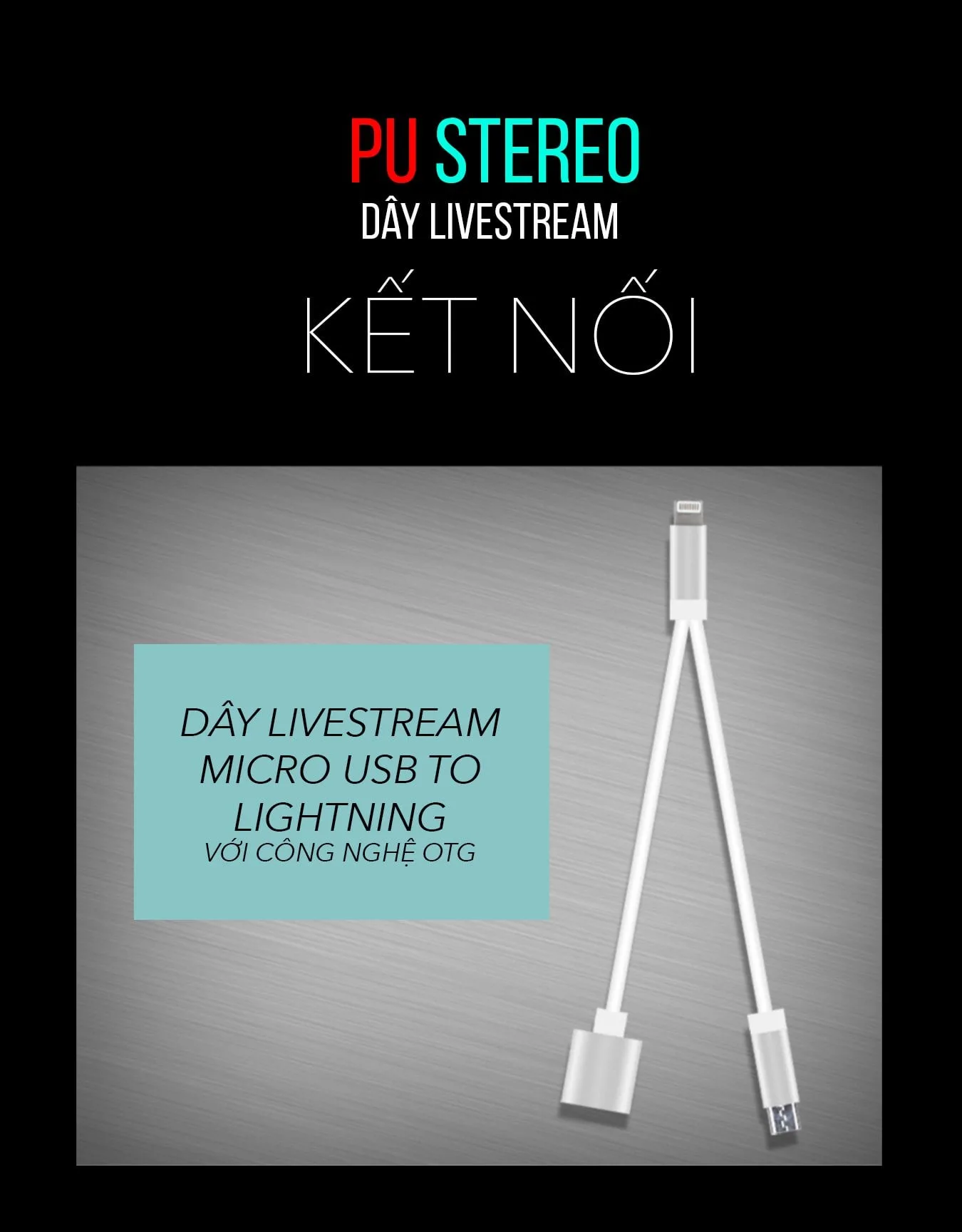 Dây livestream AIX (OTG) Lightning Stereo cho Iphone 10-14