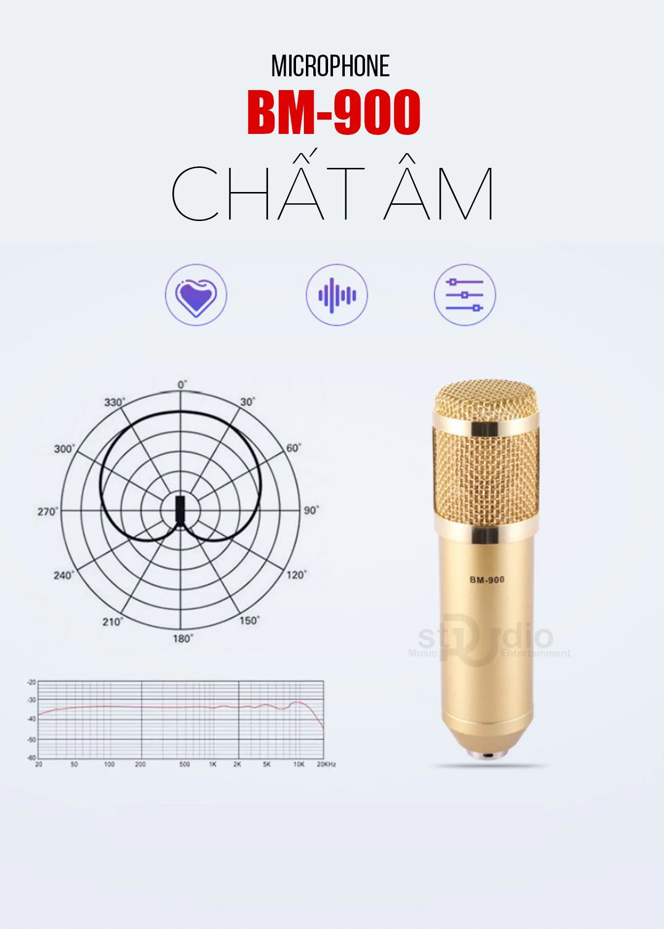 Micro thu âm BM900 Woaichang - Micro thu âm